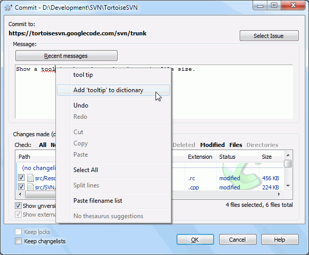 The Commit Dialog Spellchecker