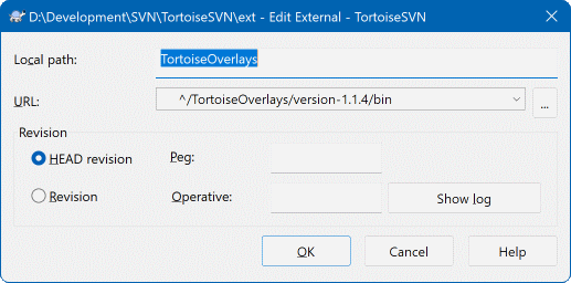 svn:externals property page